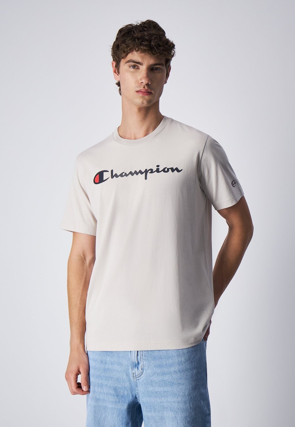 

Футболка с принтом Champion, бежевый