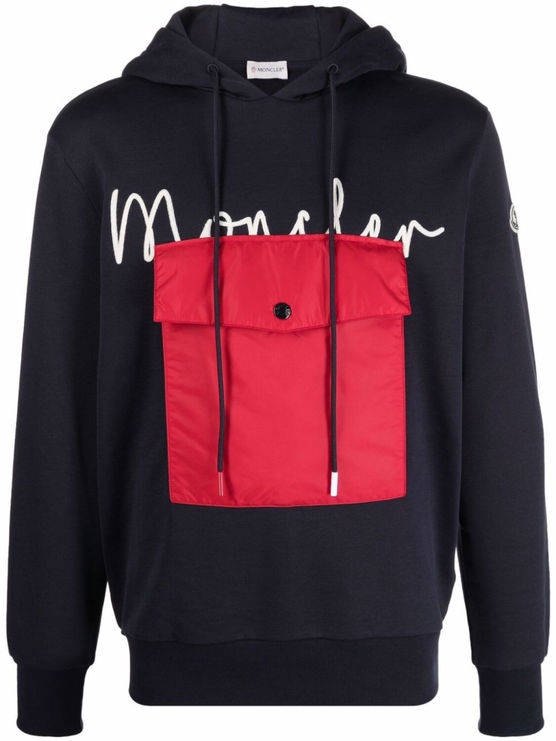 

Худи с кулиской и логотипом Moncler, синий