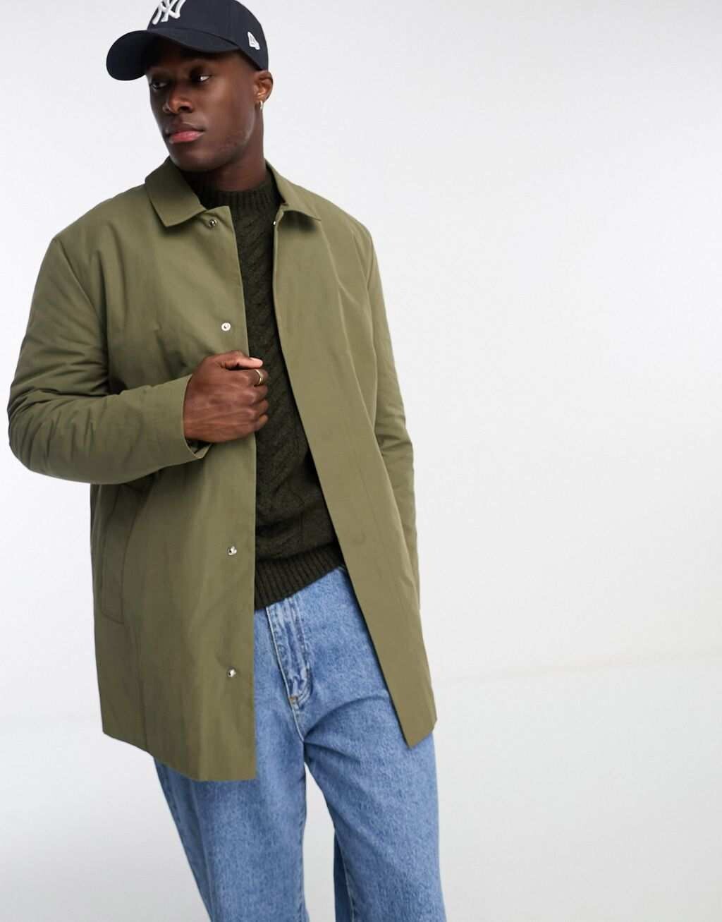 

Тренч цвета хаки на стеганой подкладке ASOS DESIGN