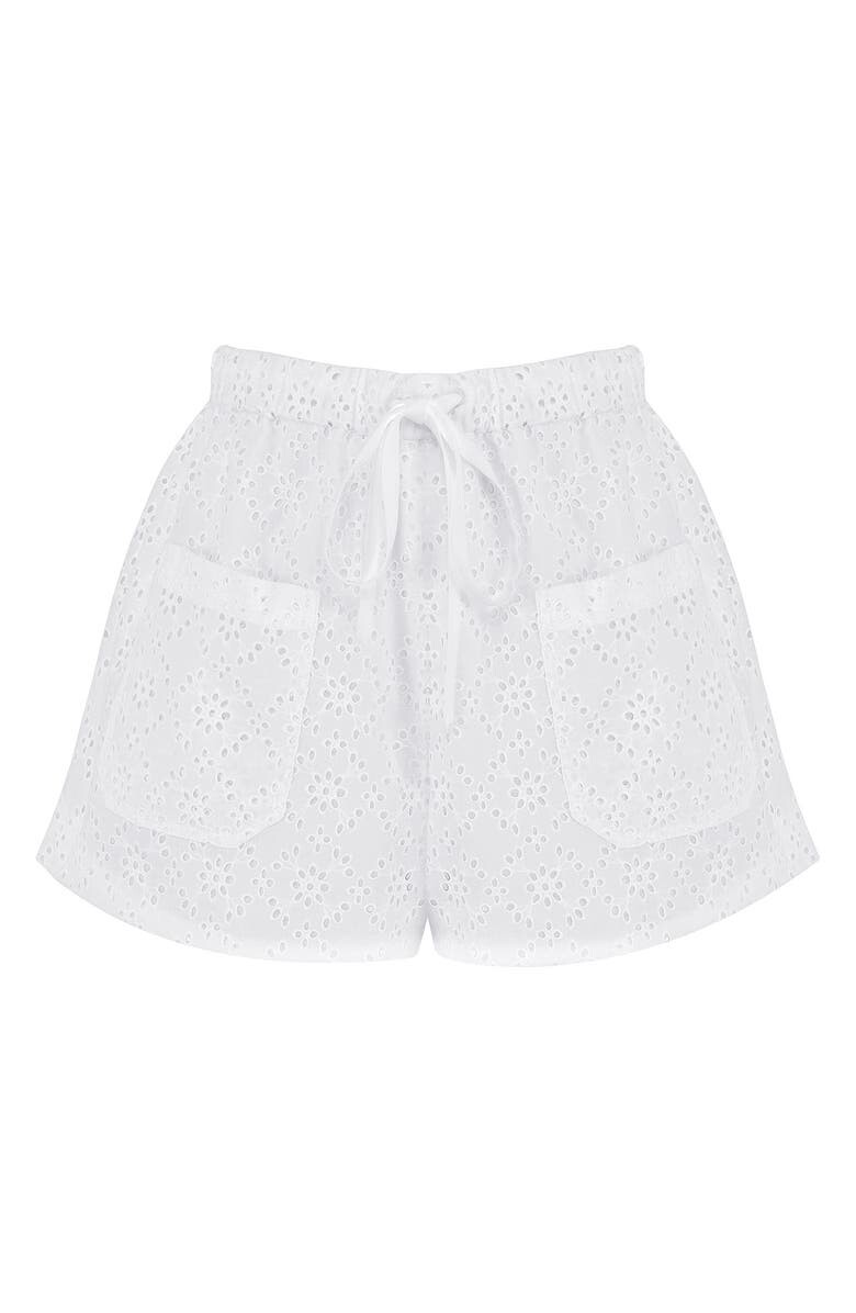 

Шорты Broderie Anglaise с завязками на талии HOUSE OF CB, белый