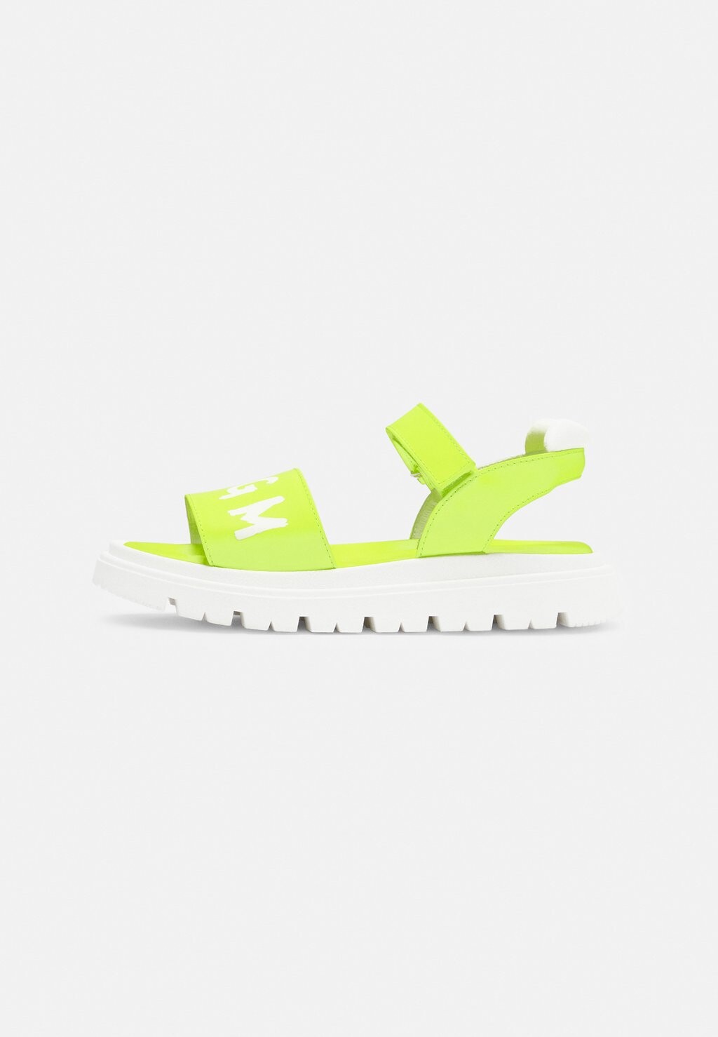 

Сандалии с ремешком MSGM, цвет yellow fluorescent/white