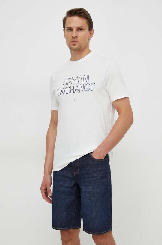 

Хлопковая футболка Armani Exchange, бежевый