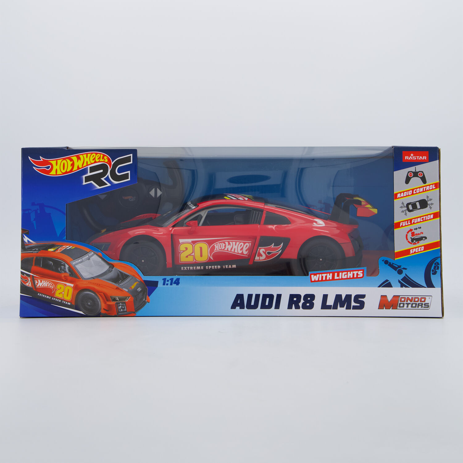 Автомобиль Audi R8 LMS с дистанционным управлением Hot Wheels Mondo Motors stendhal rot und schwarz