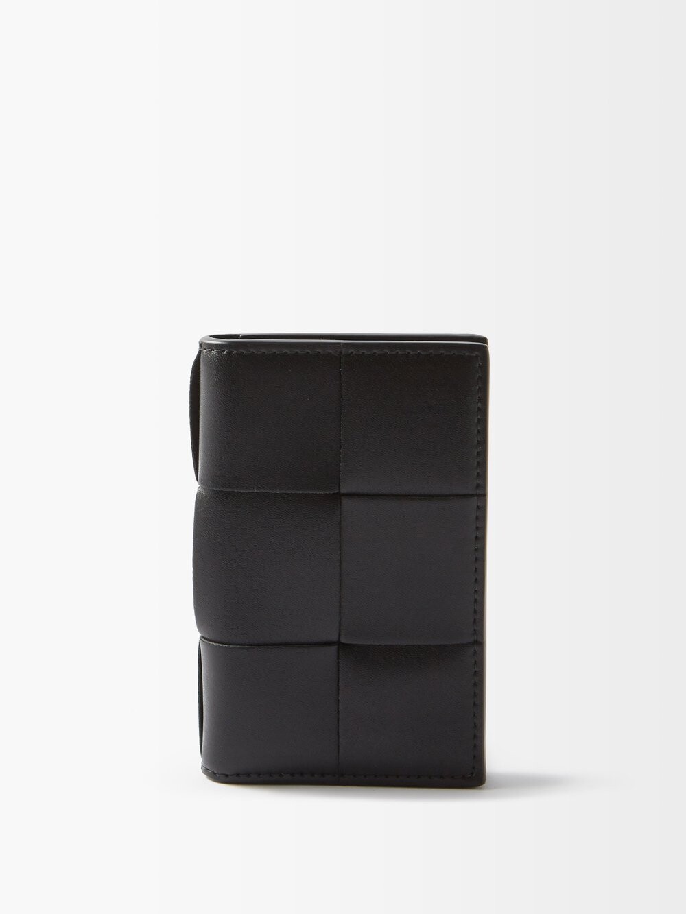 

Складной кошелек из кожи intrecciato Bottega Veneta, черный