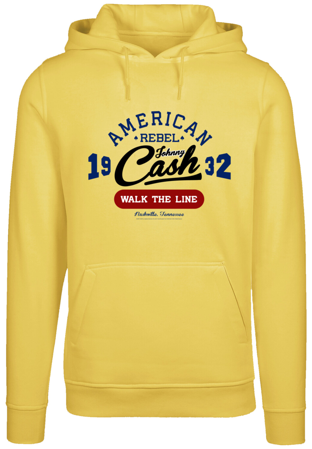 

Пуловер F4NT4STIC Hoodie Johnny Cash Music Walk the Line, цвет taxi yellow