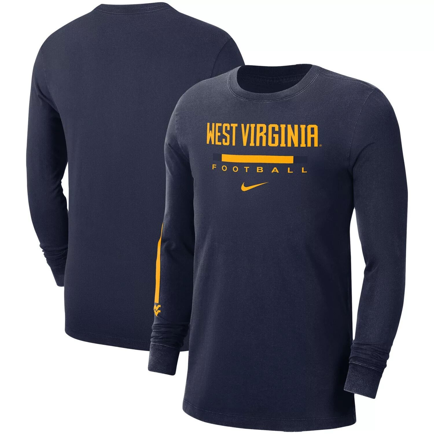

Мужская темно-синяя футболка с длинным рукавом Nike West Virginia Mountaineers Word