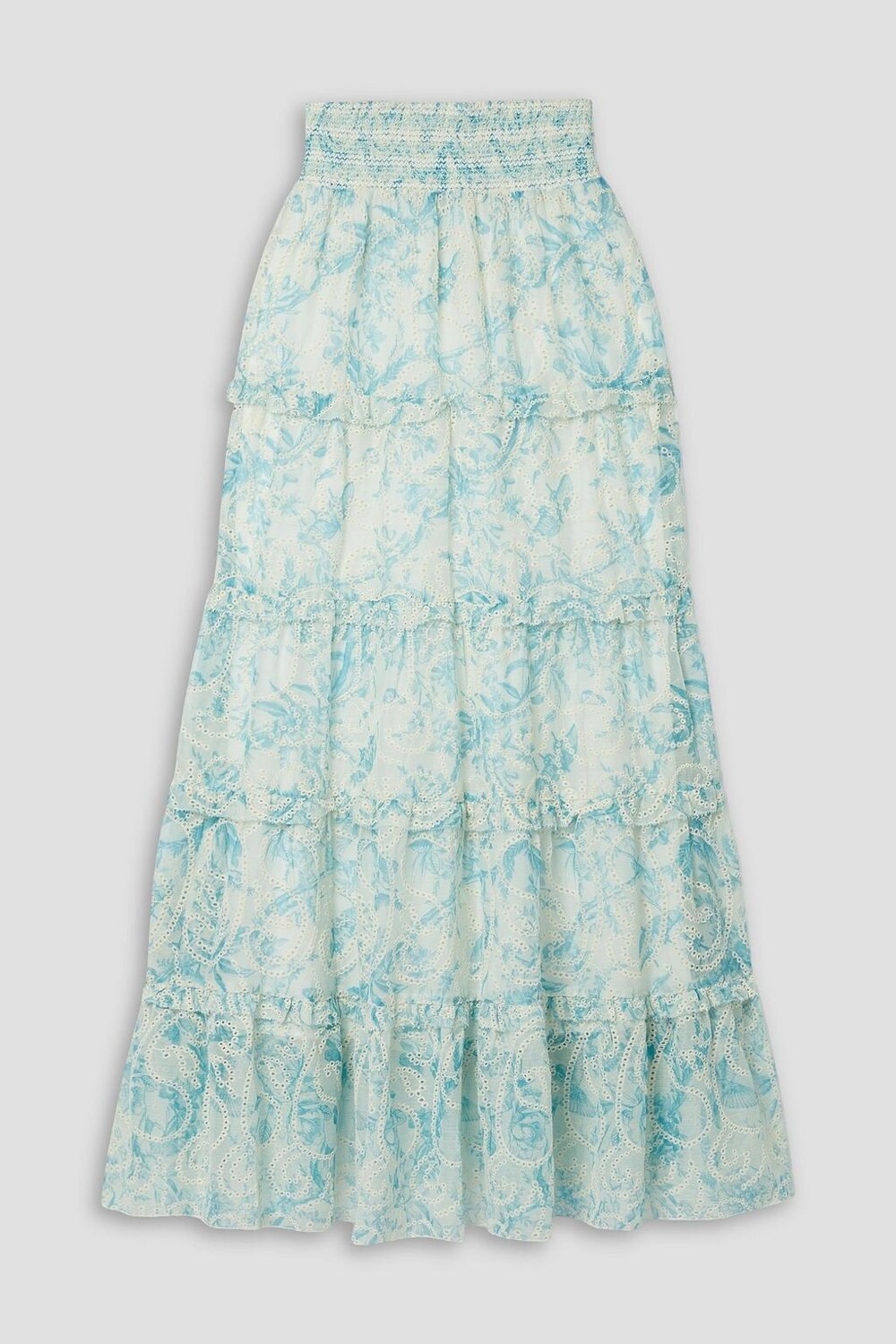 

Ярусная юбка макси из английской вуали Aisha с принтом ALICE + OLIVIA, синий
