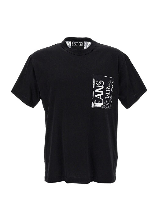 

Черная мужская футболка с круглым вырезом Versace Jeans Couture, Черный