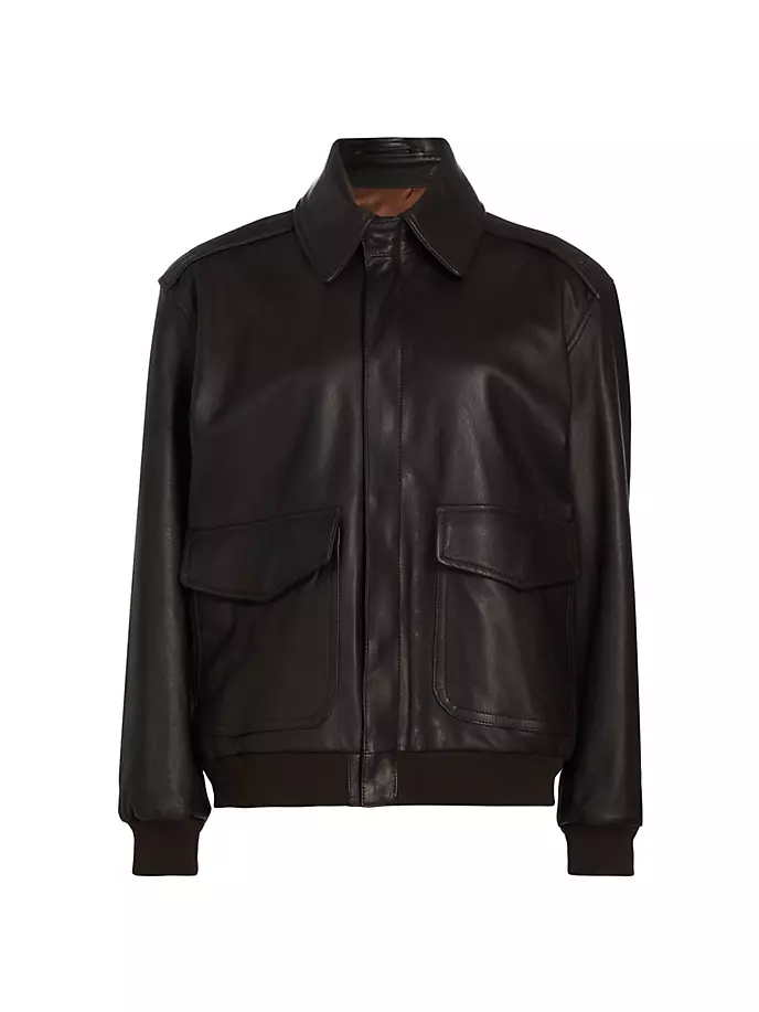 

Кожаный бомбер Hommegirls, цвет dark brown