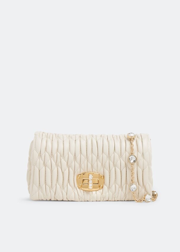 Сумка Miu Miu Miu Crystal Leather Mini-Bag, белый