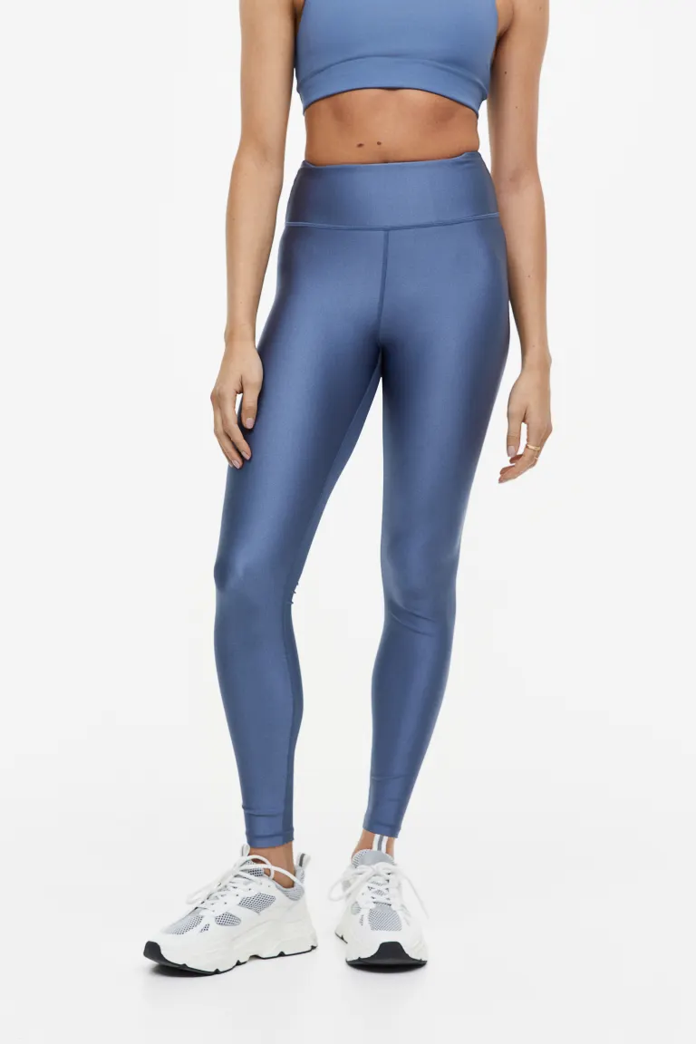 

Спортивные леггинсы high shine от drymove H&M, синий