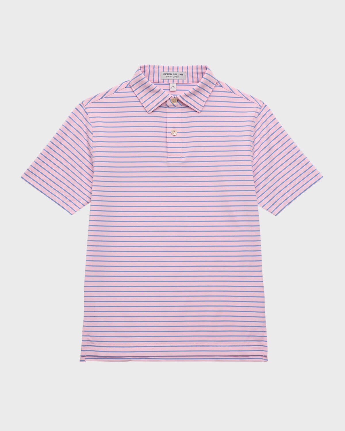 

Рубашка поло из джерси в полоску для мальчика, размер XS-XL Peter Millar, цвет Palmer Pink