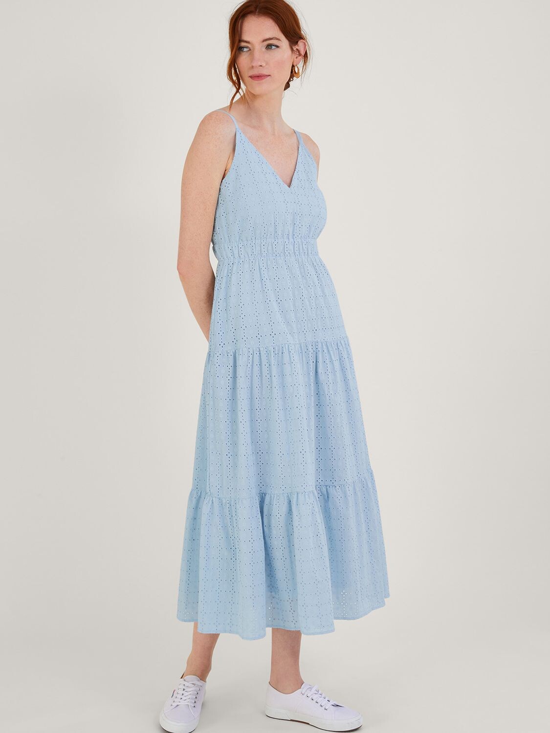 

Многоярусное платье Monsoon Belle Broderie, синий