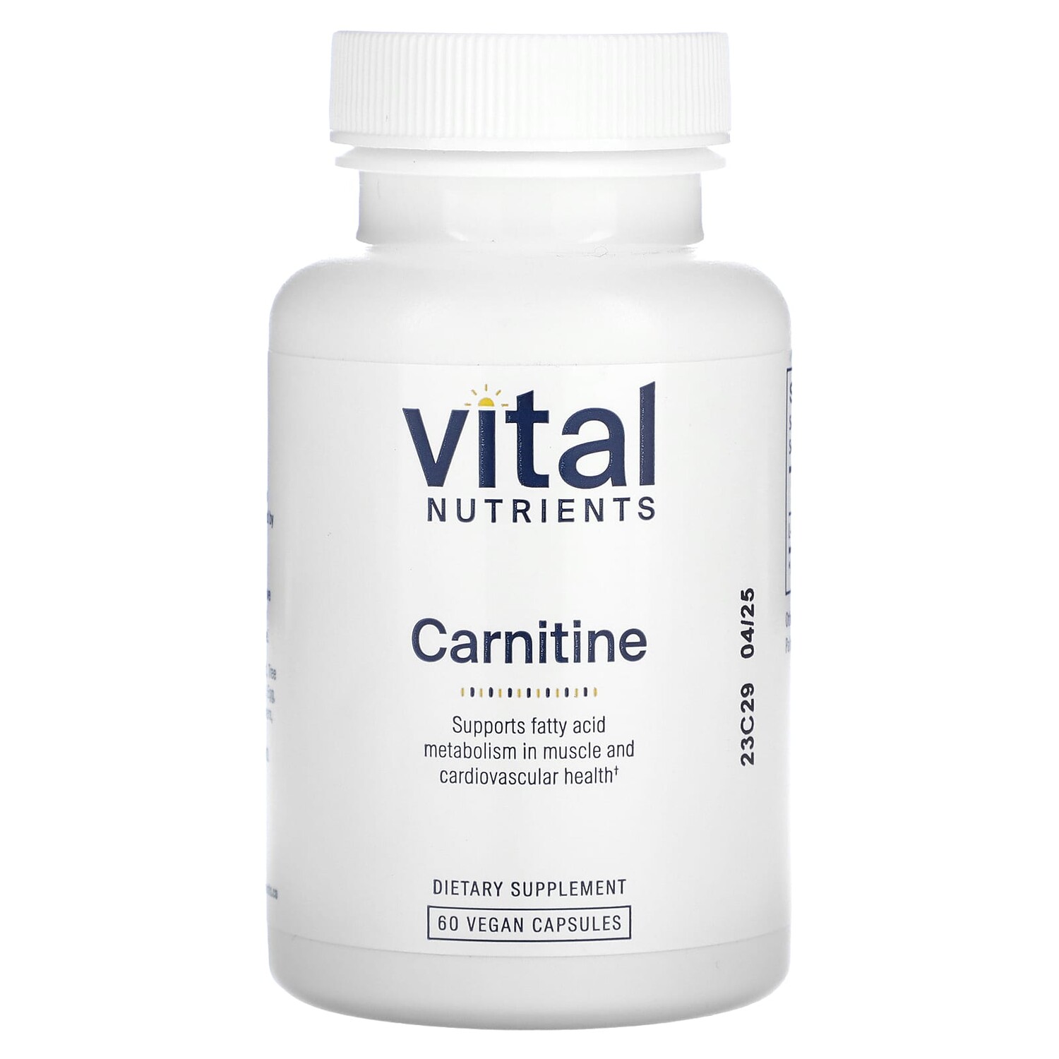 

Карнитин, 60 веганских капсул, Vital Nutrients
