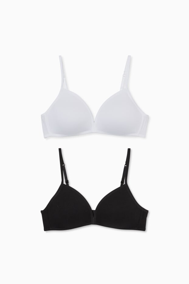 

Набор из 2 бюстгальтеров с мягкими чашечками без косточек C&A, черный
