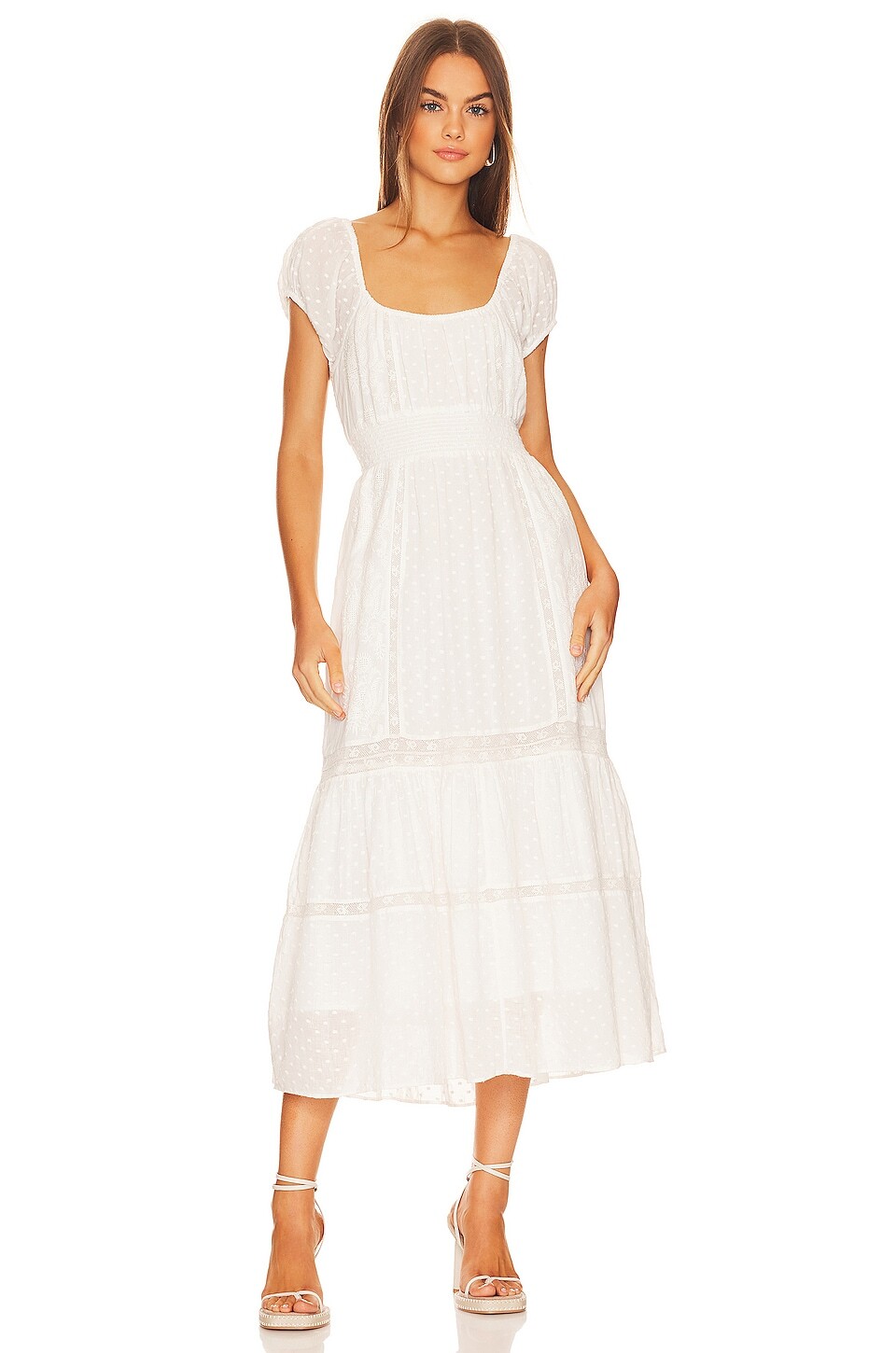 

Платье LoveShackFancy Vernon, цвет True White