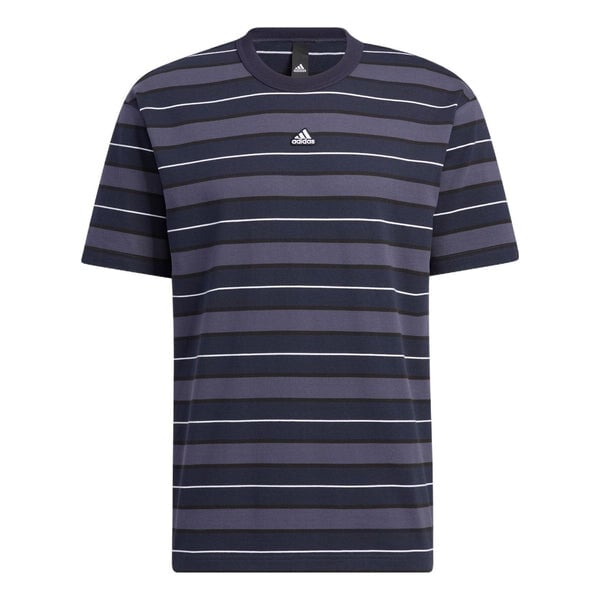 

Футболка Men's adidas Straight Logo Stripe Casual Short Sleeve Blue T-Shirt, мультиколор