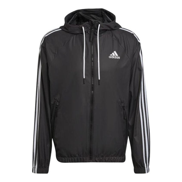 Куртка Men's adidas BSC Classic Zipper Pocket Drawstring Hooded Jacket Black, мультиколор men side zipper pocket drawstring long sleeve hooded sweatshirt jacket coat