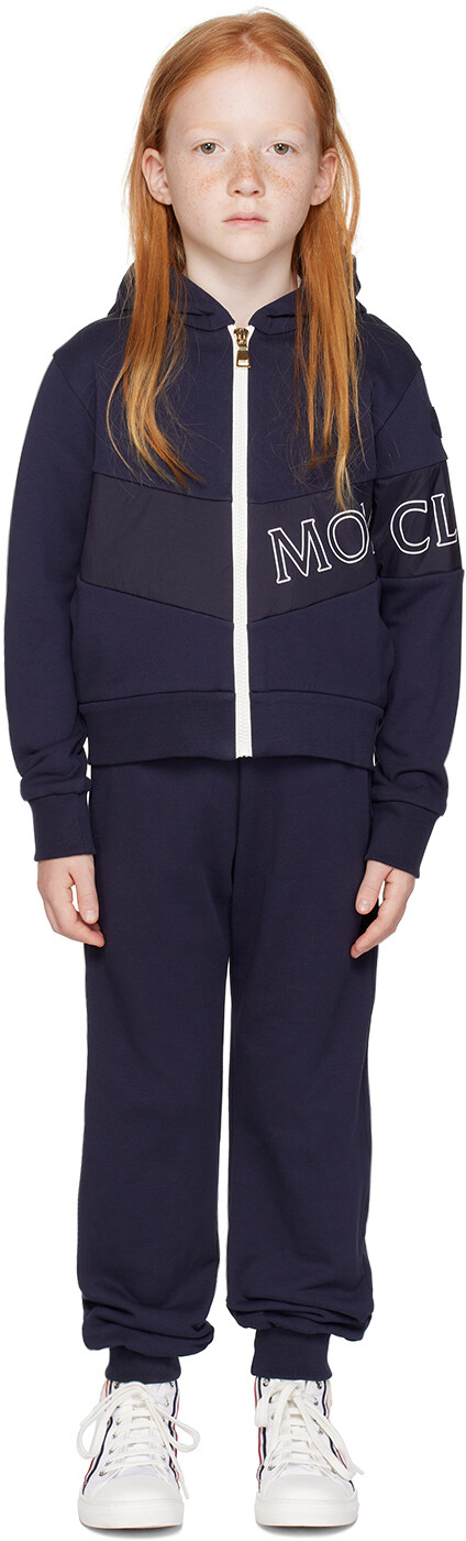 

Moncler Enfant Kids Темно-синий спортивный костюм со вставками