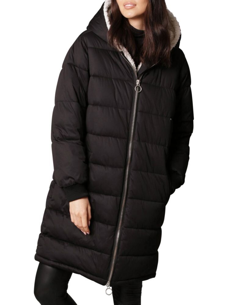 

Пуховик свободного кроя Thermal Puff с капюшоном и подкладкой из искусственного меха Avec Les Filles, черный