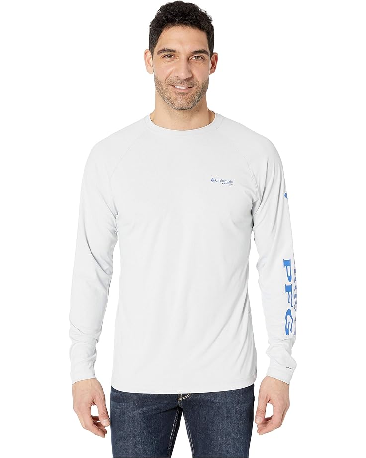 Рубашка Columbia PFG Terminal Deflector Long Sleeve, цвет Cool Grey/Vivid Blue