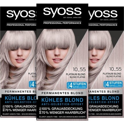 

Syoss Color Platinum Blonde Осветляющая краска для волос Уровень 3 с эффектом против желтизны 115мл