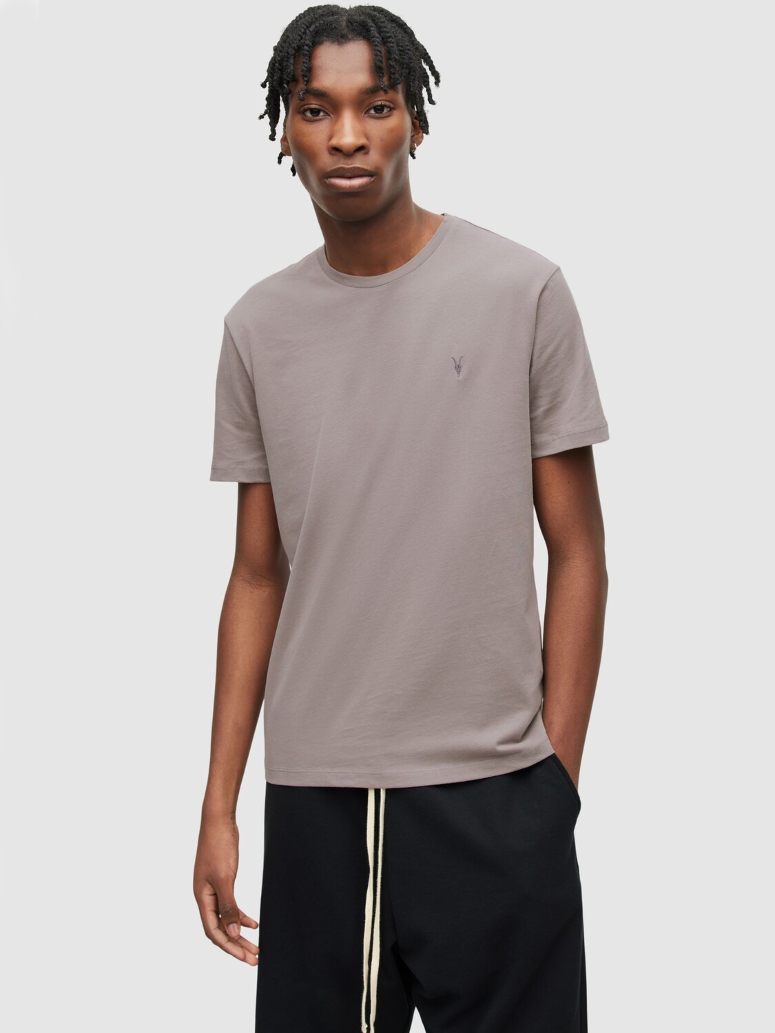 

Трикотажная футболка AllSaints Brace с круглым вырезом, Flint Grey