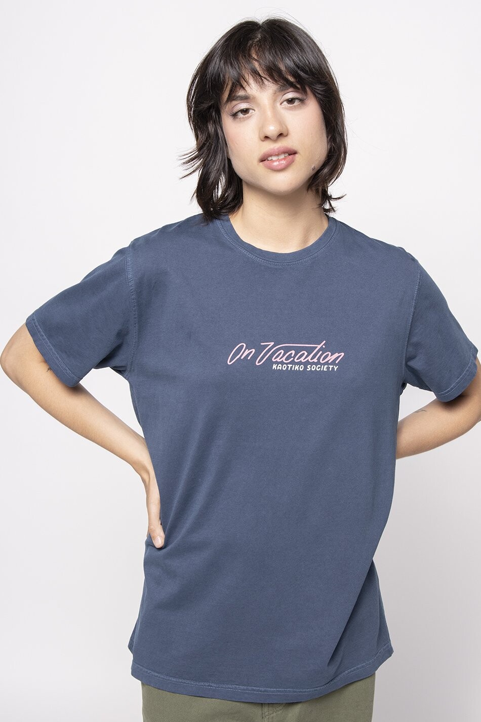 

Футболка с принтом ON VACATION UNISEX Kaotiko, цвет navy