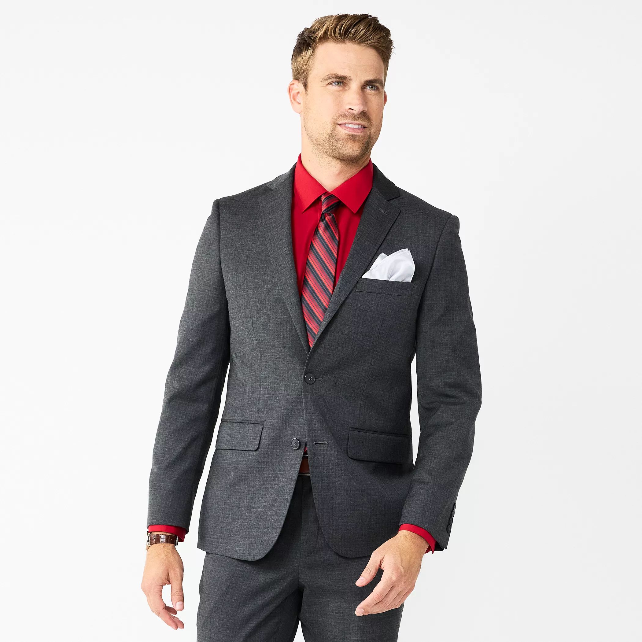 Мужская классическая рубашка узкого кроя, нагрудный платок и галстук Bespoke