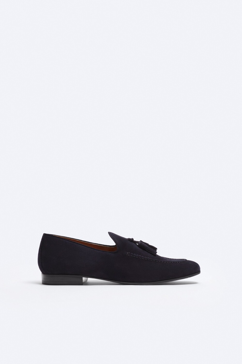 

Кожаные лоферы с бахромой Zara, синий
