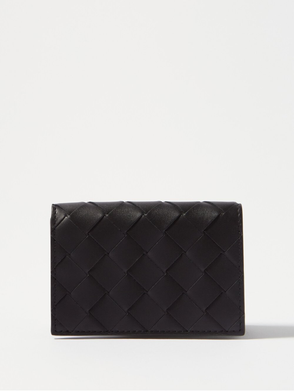 

Складная визитница из кожи intrecciato Bottega Veneta, черный