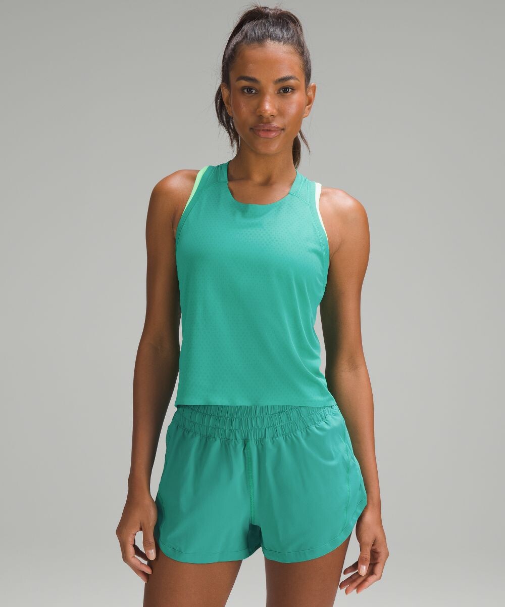 

Майка Fast and Free Race Length Lululemon, зеленый