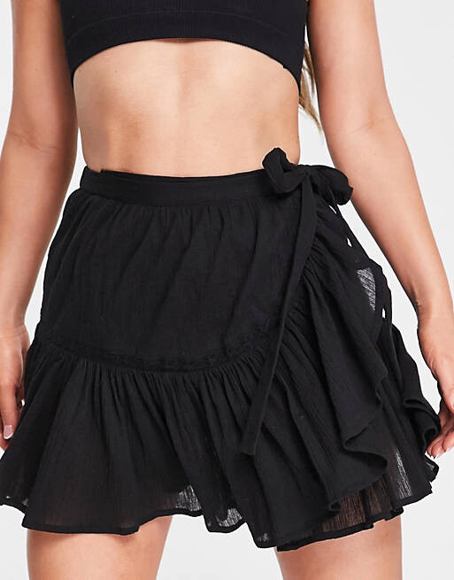 

Черная пляжная юбка ASOS DESIGN rara