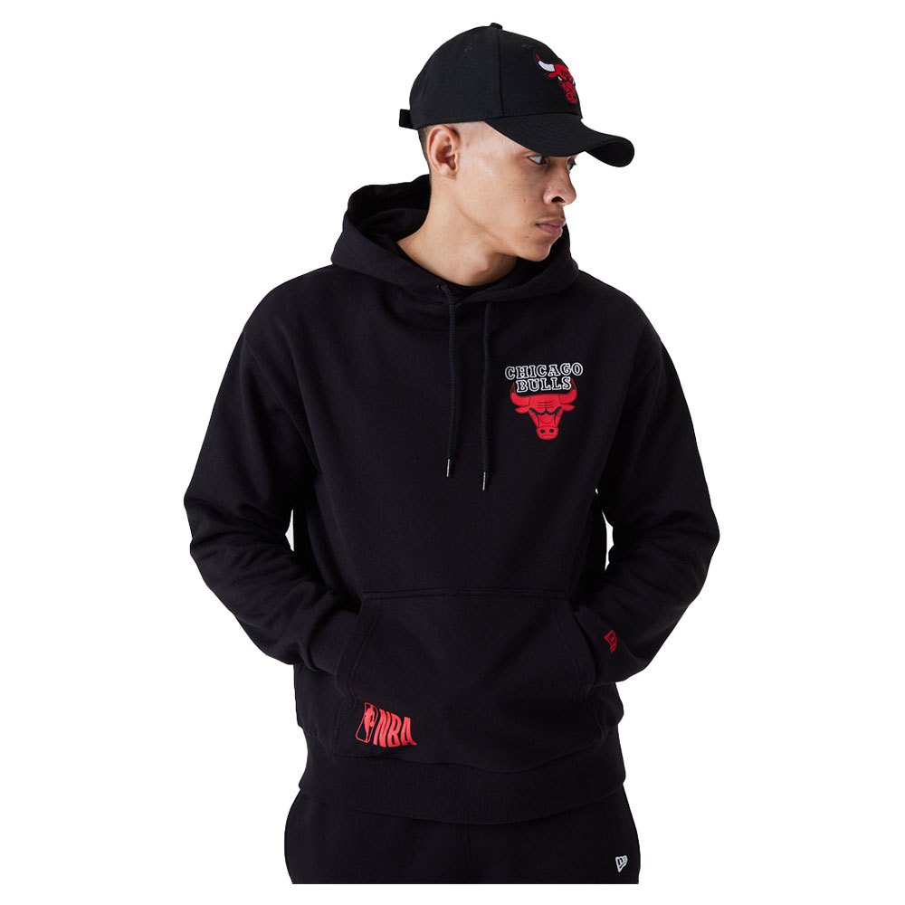 

Худи New Era Chicago Bulls Half Logo Oversized, черный