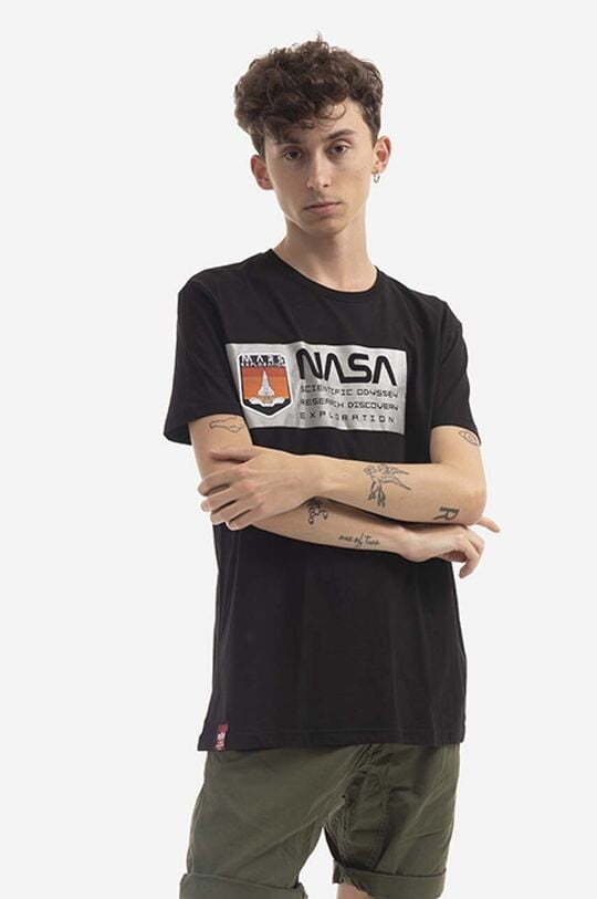 

Хлопковая футболка Mars Reflective T Alpha Industries, черный