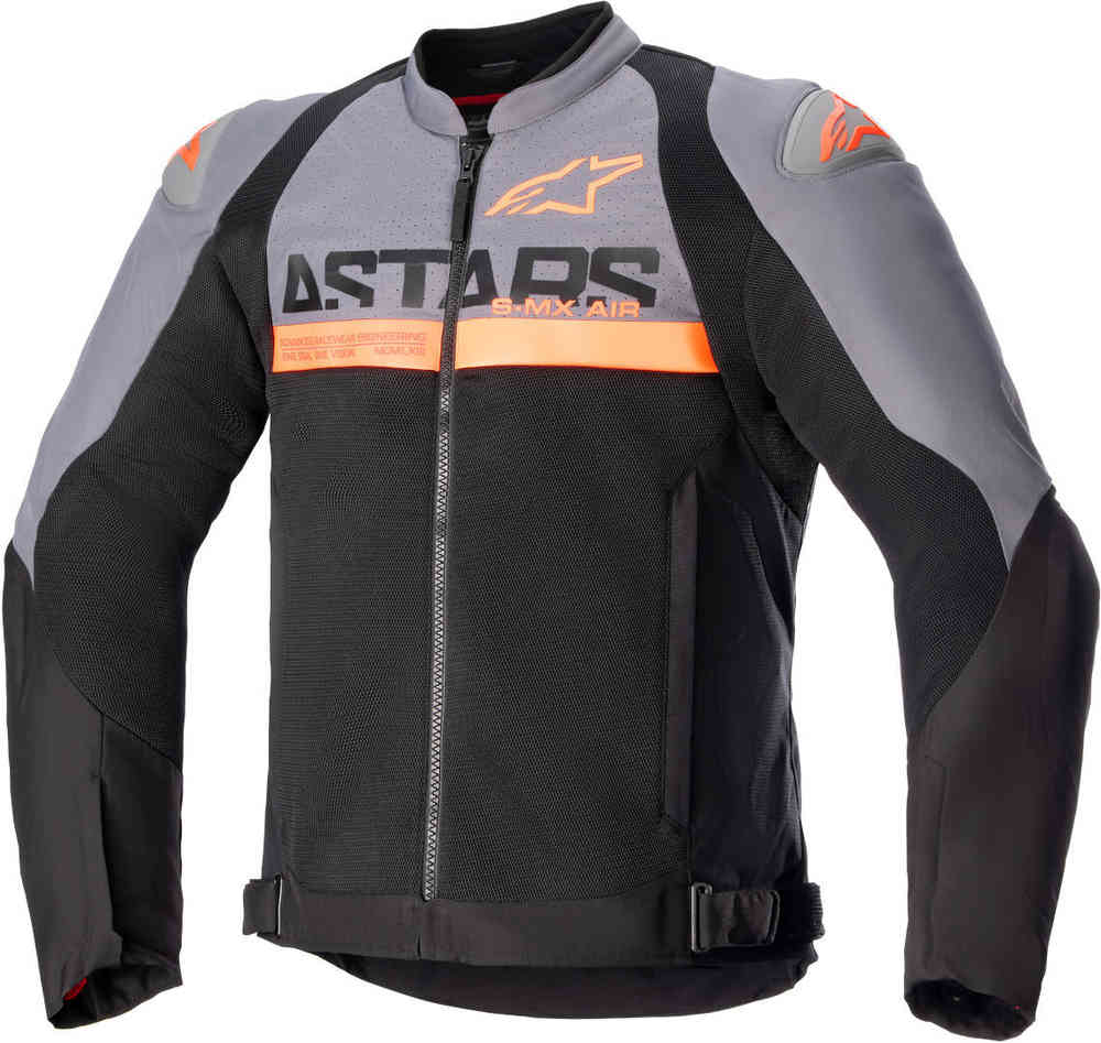 Мотоциклетная текстильная куртка с перфорацией SMX Air Alpinestars, черный/серый/оранжевый