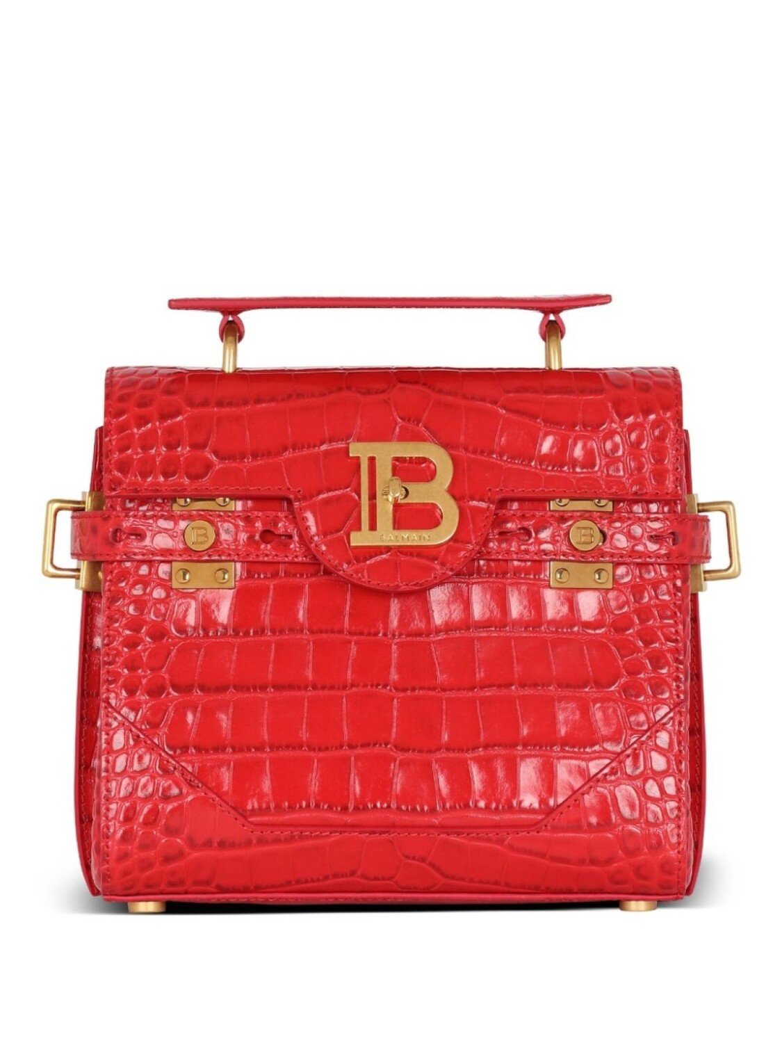 

Balmain сумка-тоут B-Buzz 23 с тиснением под крокодила, красный