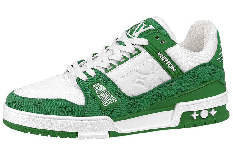 

Низкие кроссовки Louis Vuitton Trainer Зеленый/Белый Мужской