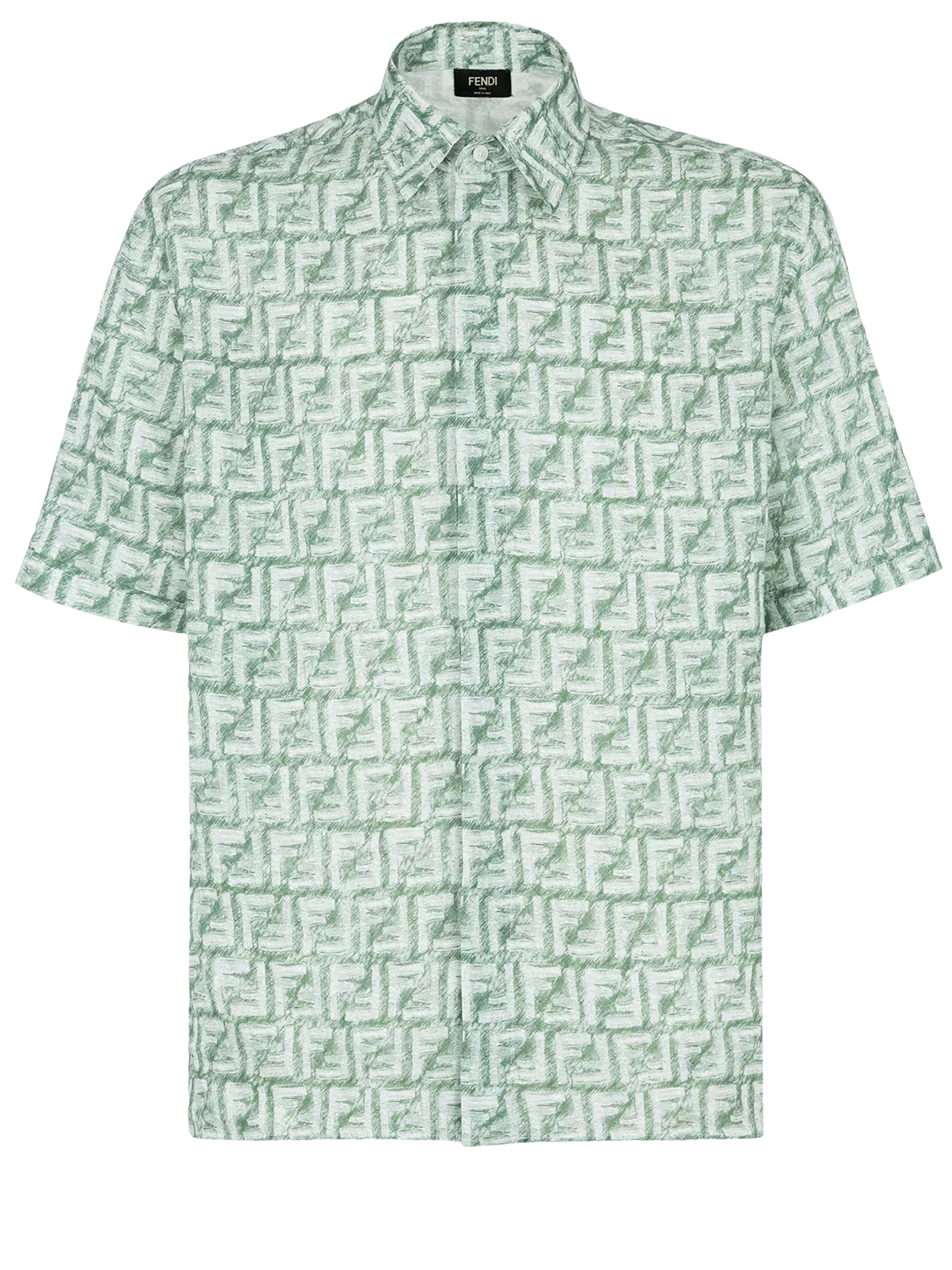 Рубашка Fendi FF linen, зеленый