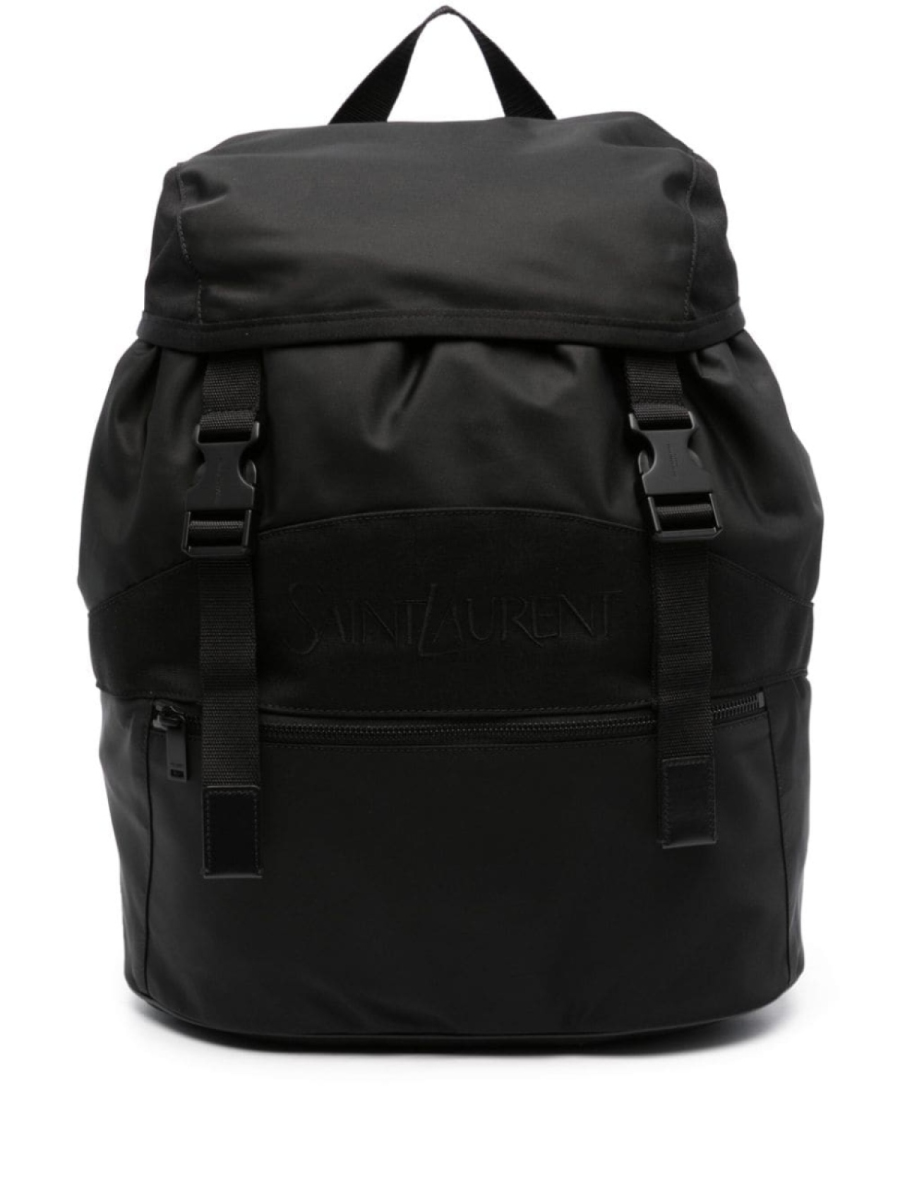 

Saint Laurent logo-embroidered padded backpack, черный