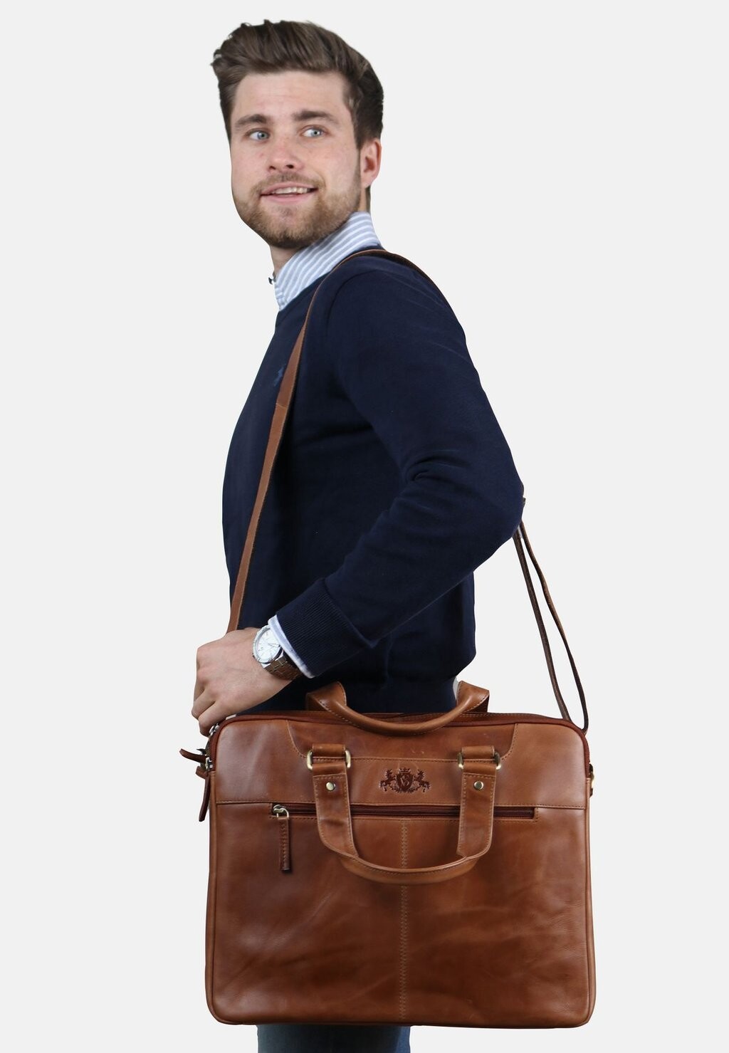 

Сумка для ПК Leather Business 15" Laptop Yann SID & VAIN, цвет hellbraun
