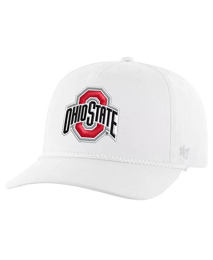 

Мужская белая регулируемая шапка с веревочным сцепным устройством Ohio State Buckeyes '47 Brand, белый