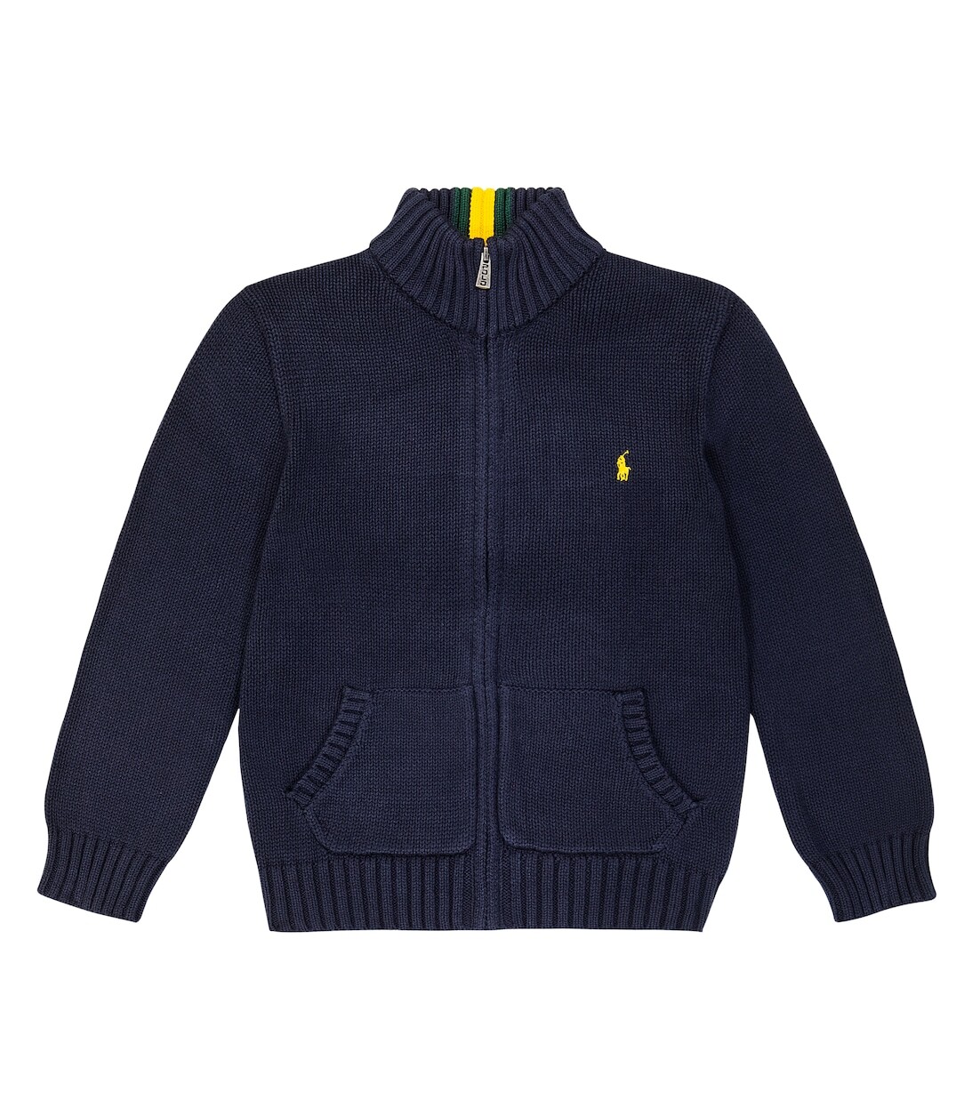 

Свитер на молнии из хлопкового трикотажа Polo Ralph Lauren, синий