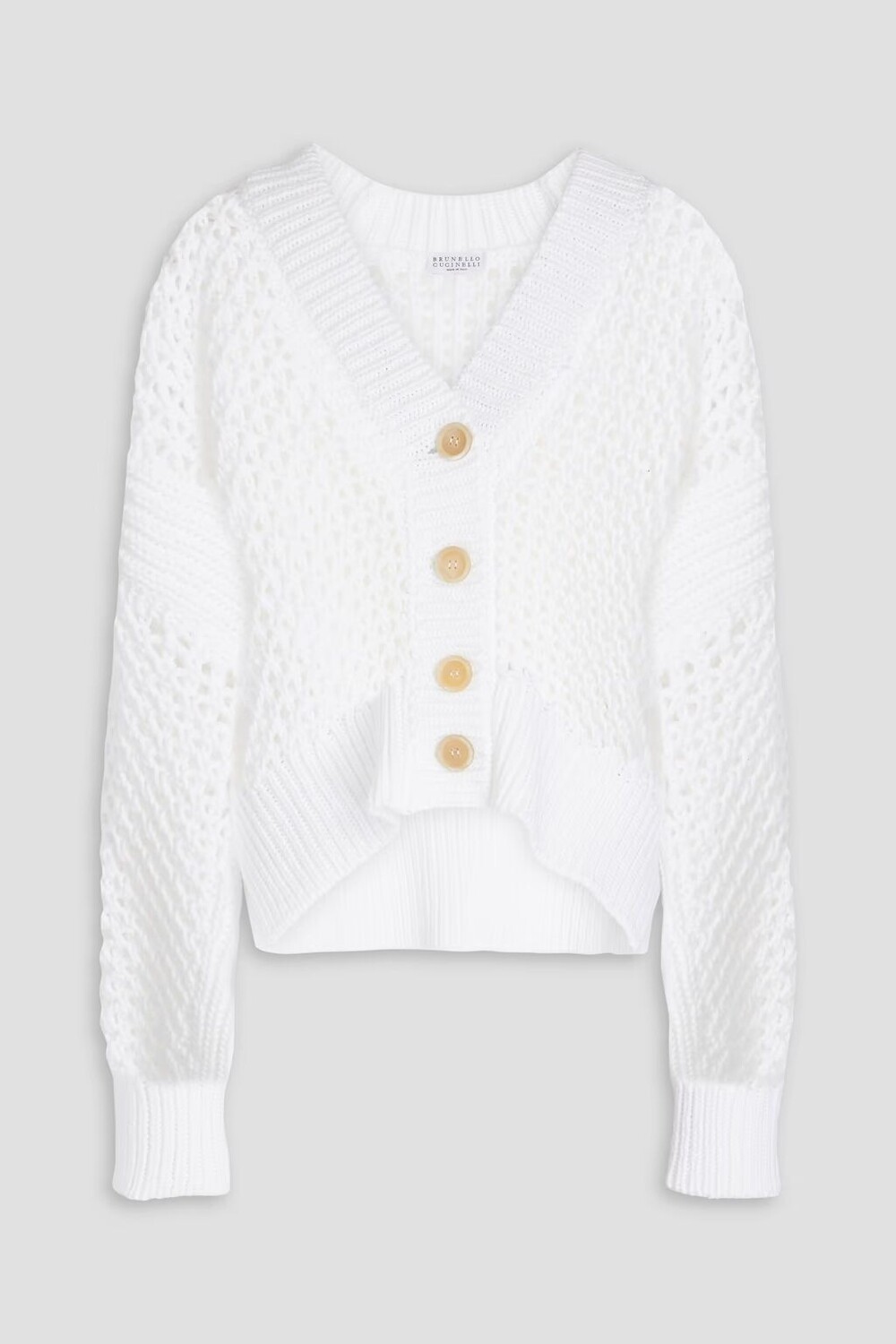 

Кардиган оверсайз крючком. Brunello Cucinelli, белый