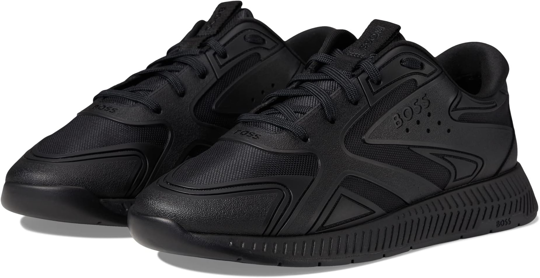 Кроссовки Titanium Thermal Mesh Tonal Running Sneakers BOSS, цвет Pitch Black