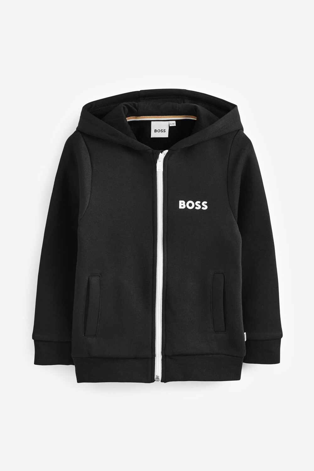 

Толстовка черного цвета с логотипом на груди и застежкой-молнией BOSS, черный