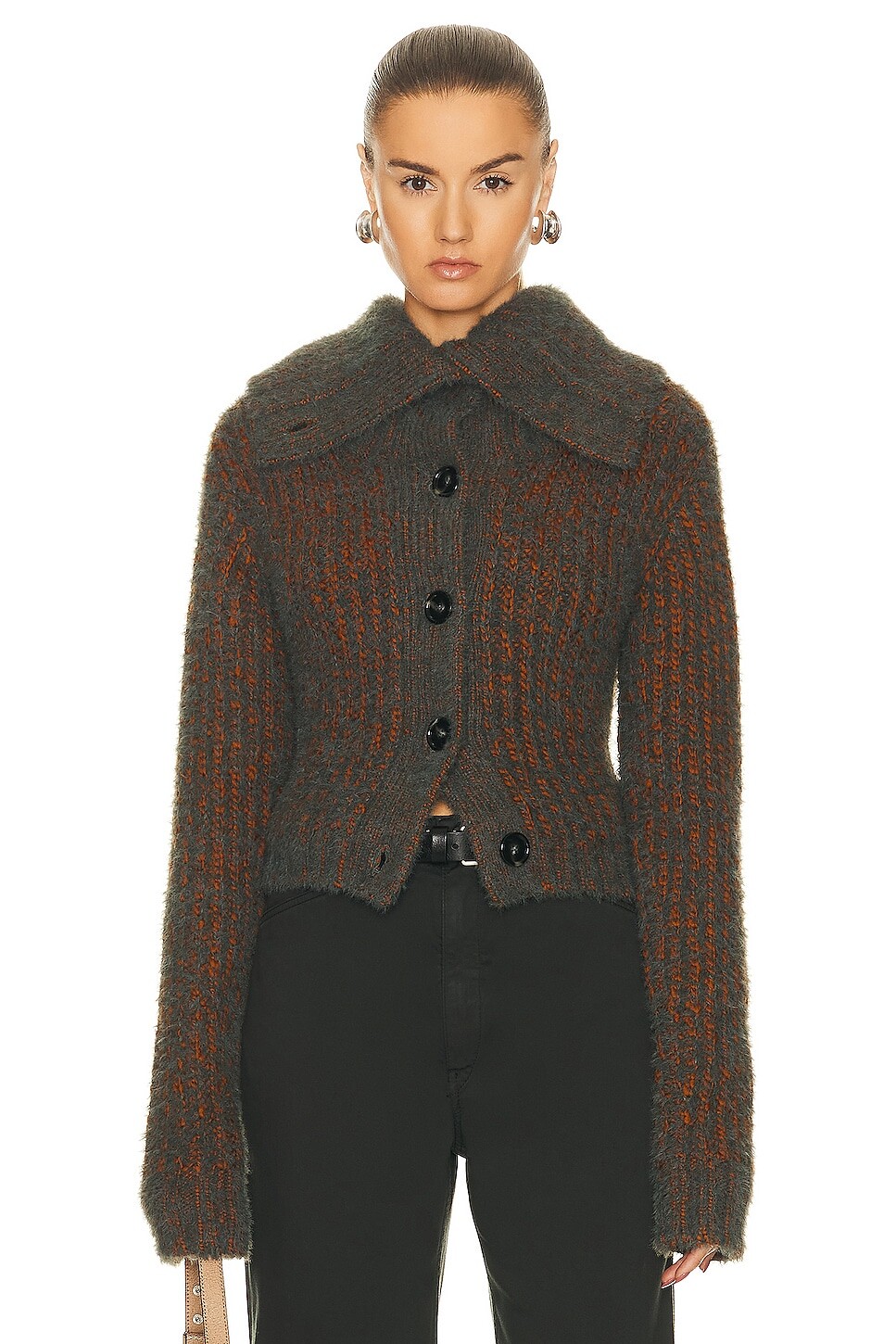 

Кардиган Acne Studios Crop, цвет Rust Brown & Multi
