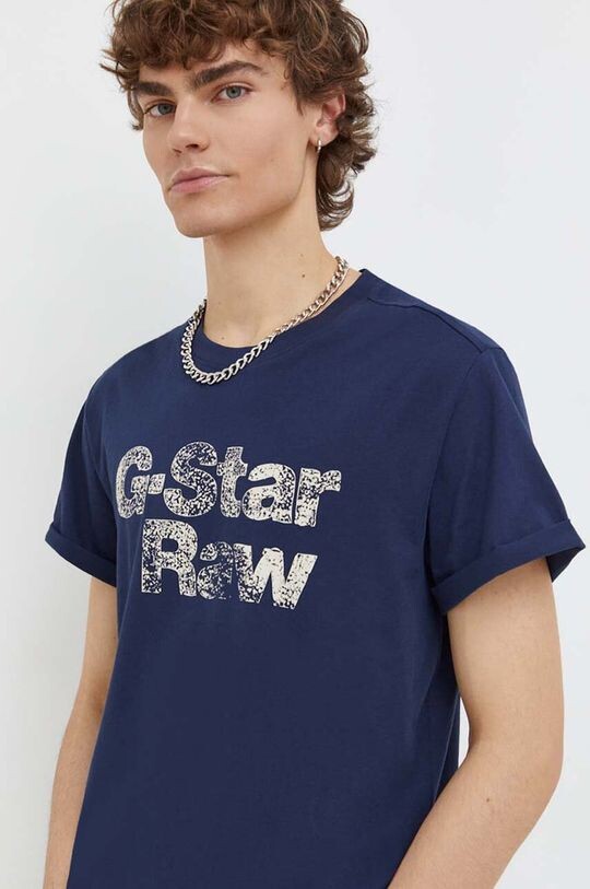 

Хлопковая футболка G-Star Raw, темно-синий