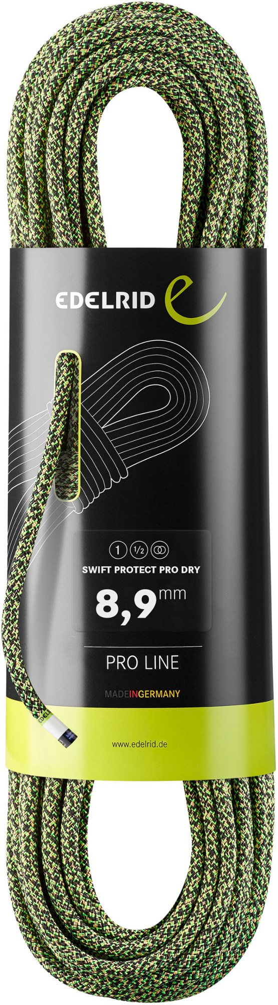 Сухая веревка Swift Protect Pro 8,9 мм x 70 м Edelrid, черный