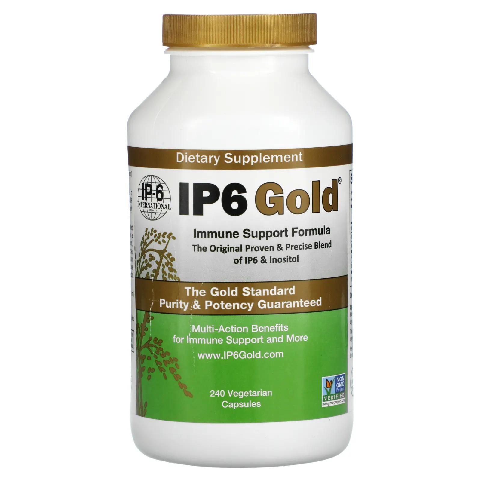 IP-6 International IP6 Gold формула для поддержки иммунитета 240 вегетарианских капсул ip 6 international red yeast rice gold поддержка холестерина 600 мг 240 вегетарианских капсул